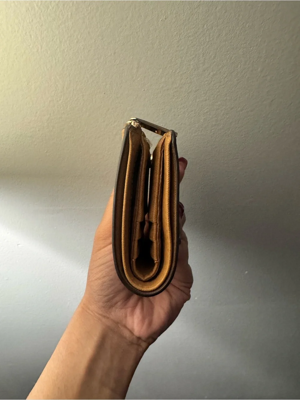 Tory Burch Pebbled Saffiano Leather Wallet in Mustard